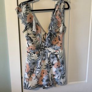 Floral Romper with Ruffles